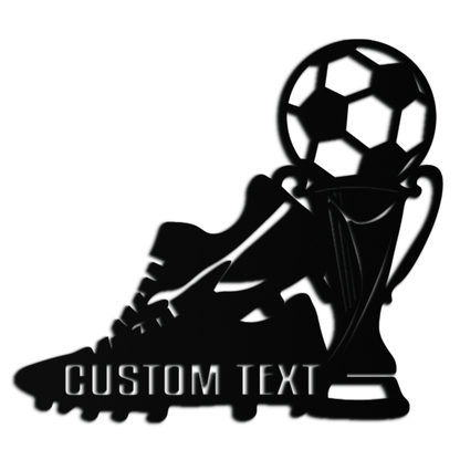 Custom Soccer Trophy and Cleat Metal Wall Art – Personalized Sports Decor for Athletes- KAF395 - Tampa Home & Garden Store