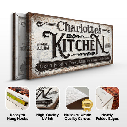 Custom Kitchen Sign II canvas crafting sign with vintage rust texture by Tailored Canvases on Tampa Home & Garden Store