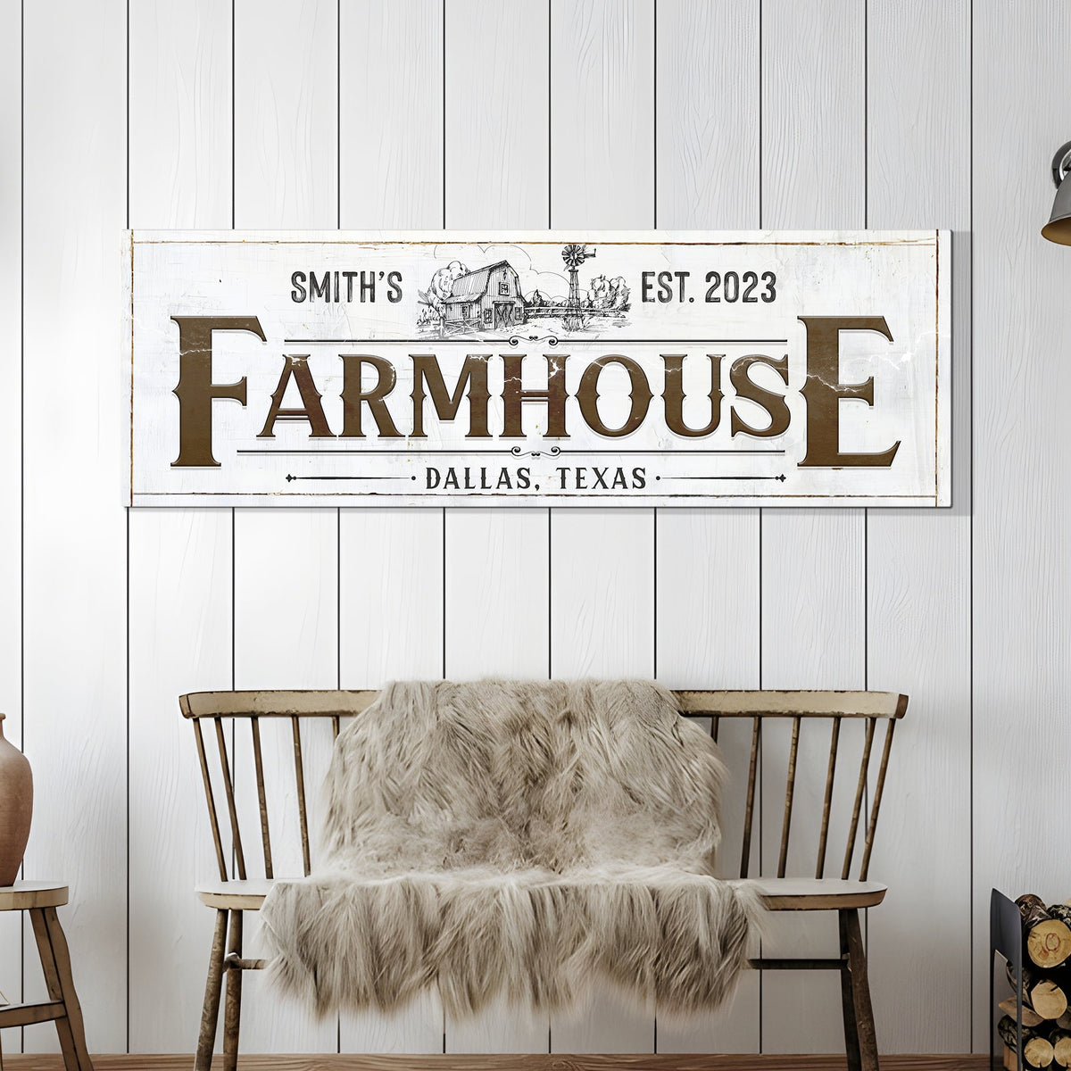 Custom Rustic Farmhouse Sign II canvas craft display with barn scene Tailored Canvases on Tampa Home & Garden Store