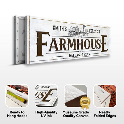 Custom Rustic Farmhouse Sign II canvas; white wood and vintage lettering Tailored Canvases on Tampa Home & Garden Store