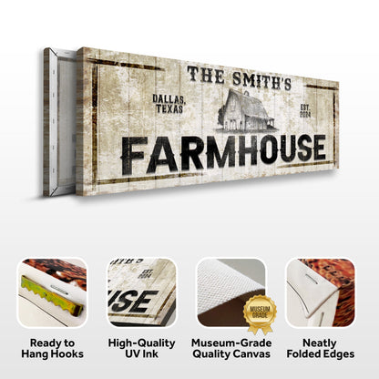 Custom Rustic Farmhouse Sign canvas by Tailored Canvases with distressed wood look on Tampa Home & Garden Store