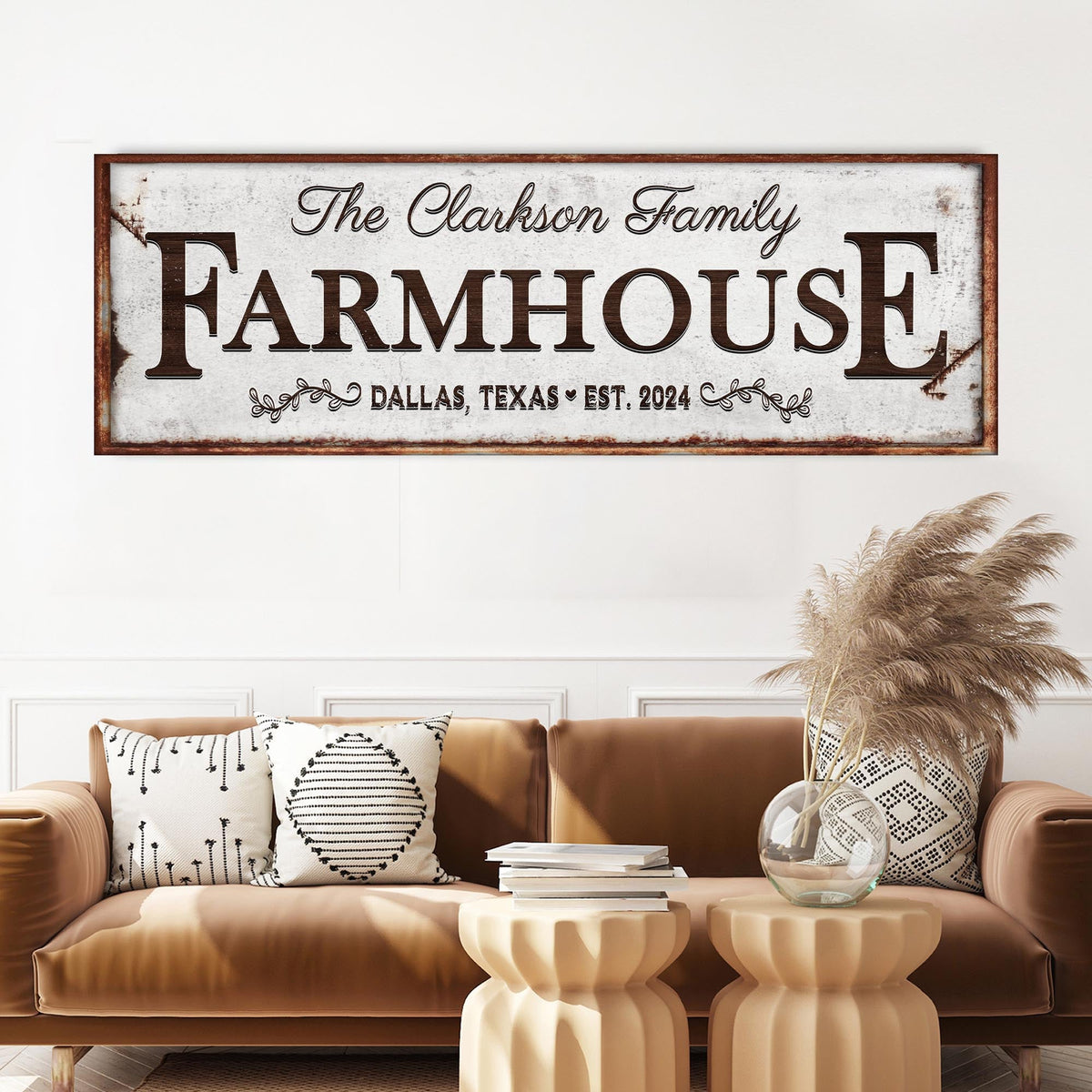Custom Vintage Rust Farmhouse Sign canvas by Tailored Canvases on Tampa Home & Garden Store