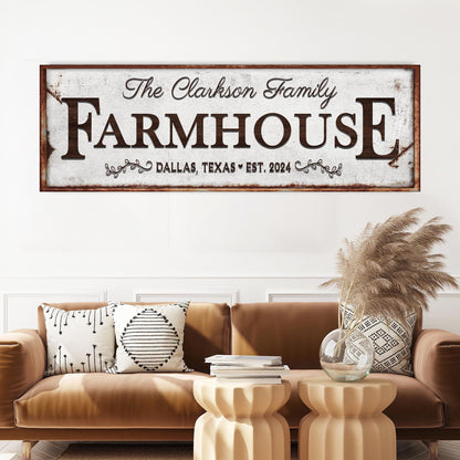 Custom Vintage Rust Farmhouse Sign canvas by Tailored Canvases on Tampa Home & Garden Store