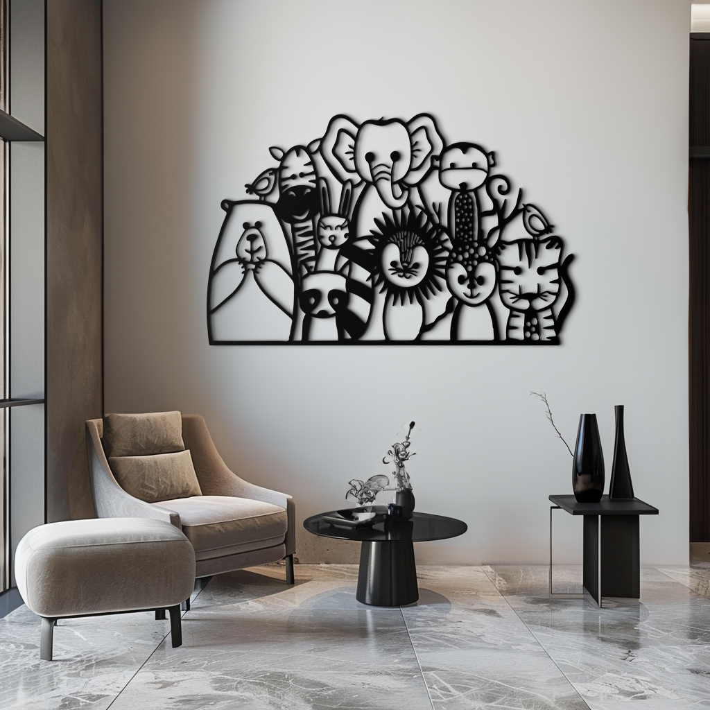 Cute Animal Metal Wall Art – Jungle & Safari Theme - KAF269 - Tampa Home & Garden Store