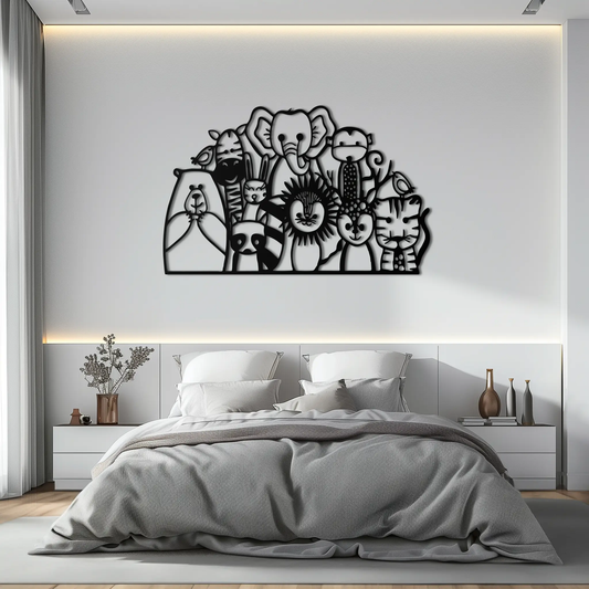 Cute Animal Metal Wall Art by Enova Art, black metal jungle safari silhouette on Tampa Home & Garden Store