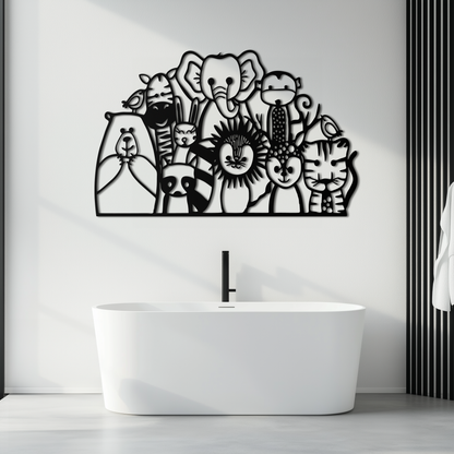 Cute Animal Metal Wall Art – Jungle & Safari Theme - KAF269 - Tampa Home & Garden Store
