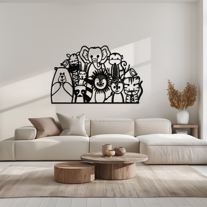 Cute Animal Metal Wall Art – Jungle & Safari Theme - KAF269 - Tampa Home & Garden Store