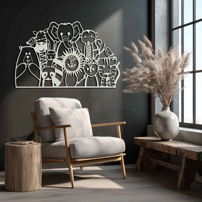 Cute Animal Metal Wall Art – Jungle & Safari Theme - KAF269 - Tampa Home & Garden Store