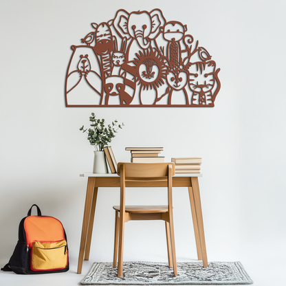 Cute Animal Metal Wall Art – Jungle & Safari Theme - KAF269 - Tampa Home & Garden Store