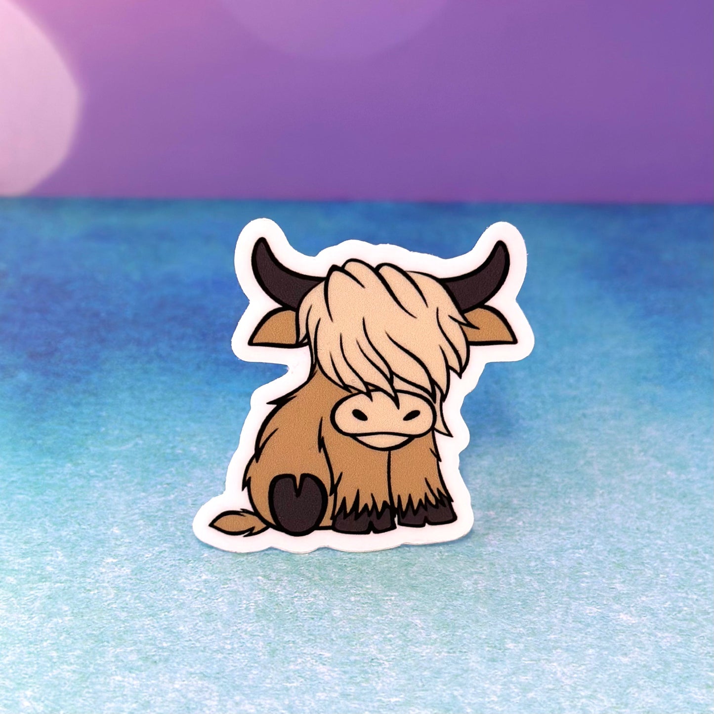Cute Blond Highland Coo 2" Sticker - Tampa Home & Garden Store