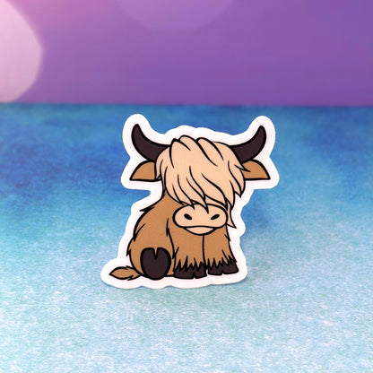Cute Blond Highland Coo 2" Sticker - Tampa Home & Garden Store