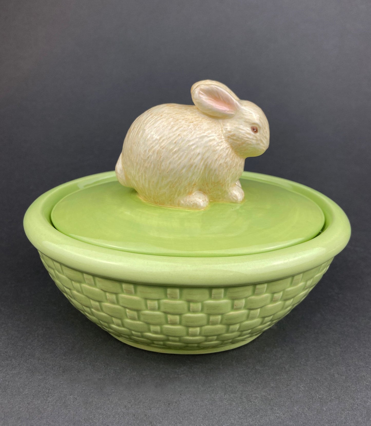 Cute Boy and Girl Bunnies Egg Cups. Rabbits with Blue and Pink Baskets. Set of Two Serving Dishes. Easter/Spring Celebration. - Tampa Home & Garden Store