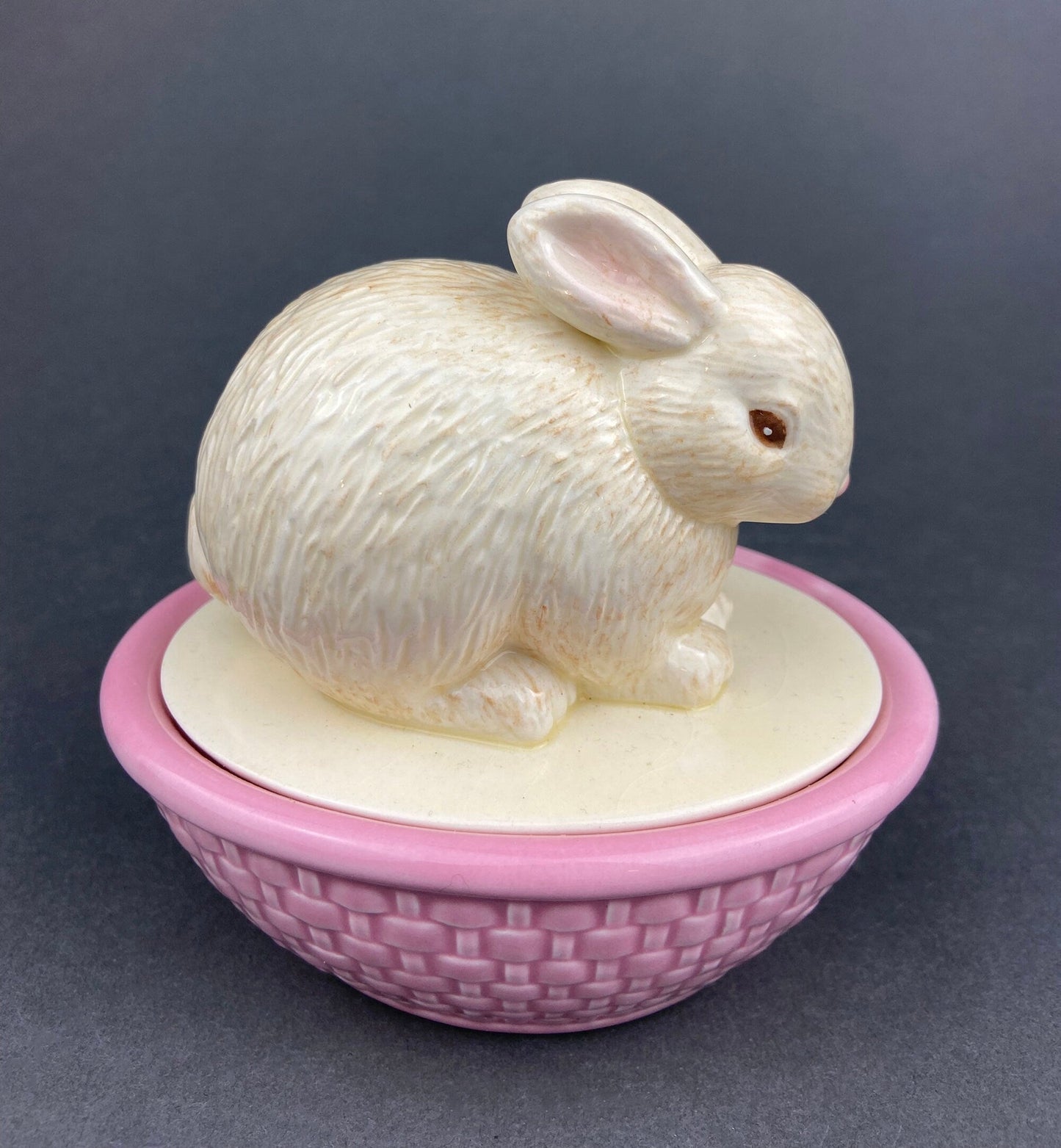 Cute Boy and Girl Bunnies Egg Cups. Rabbits with Blue and Pink Baskets. Set of Two Serving Dishes. Easter/Spring Celebration. - Tampa Home & Garden Store