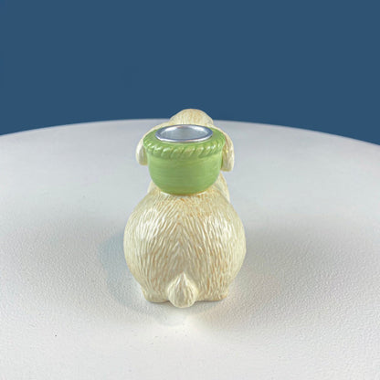 Cute Bunny Candle Holder. Beige Hallmark Rabbit Candle Holder. Easter or Spring Celebration. Dining Room Table Decor.  Modern Farmhouse. - Tampa Home & Garden Store