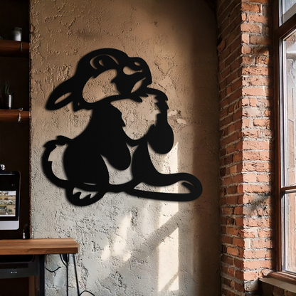 Cute Cartoon Bunny Metal Wall Art – Adorable Black Nursery Decor for Kids Room- KAF550 - Tampa Home & Garden Store