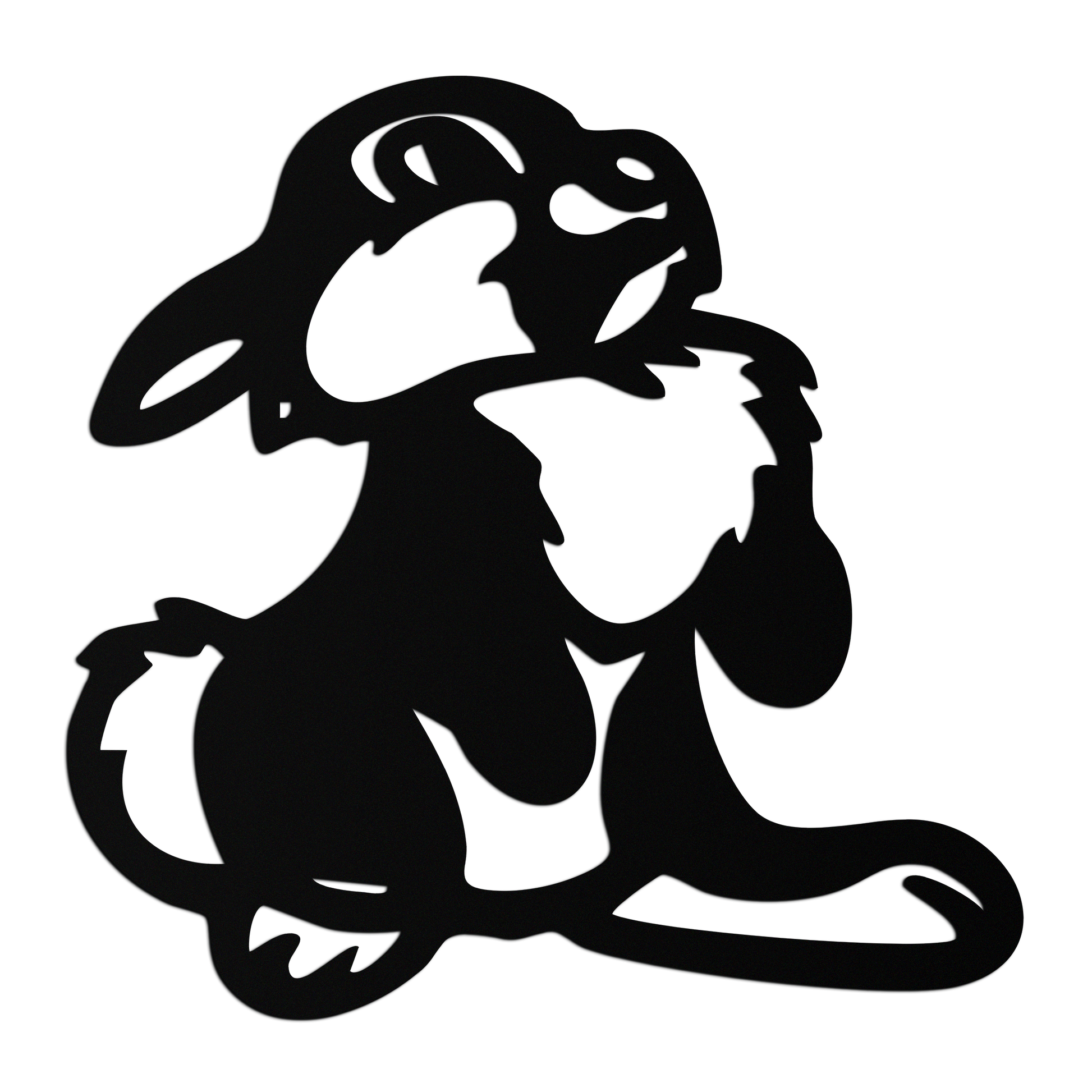Cute Cartoon Bunny Metal Wall Art – Adorable Black Nursery Decor for Kids Room- KAF550 - Tampa Home & Garden Store