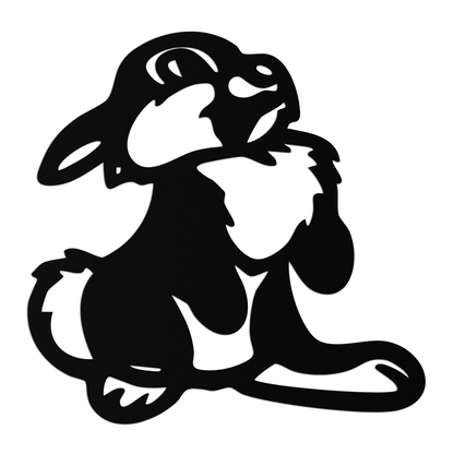 Cute Cartoon Bunny Metal Wall Art – Adorable Black Nursery Decor for Kids Room- KAF550 - Tampa Home & Garden Store