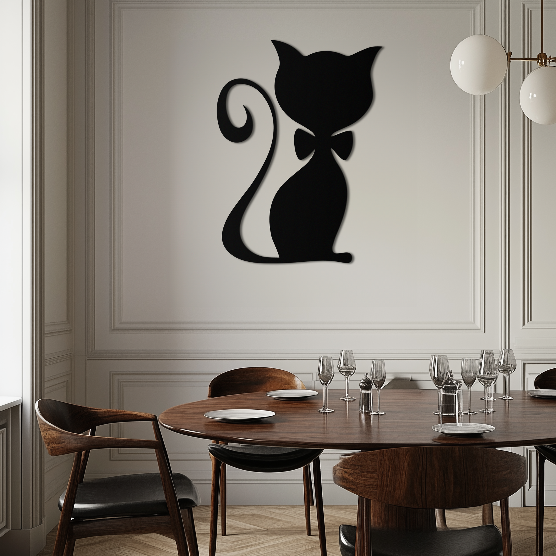 Cute Cat Metal Wall Art – Minimalist Feline Decor - KAF268 - Tampa Home & Garden Store