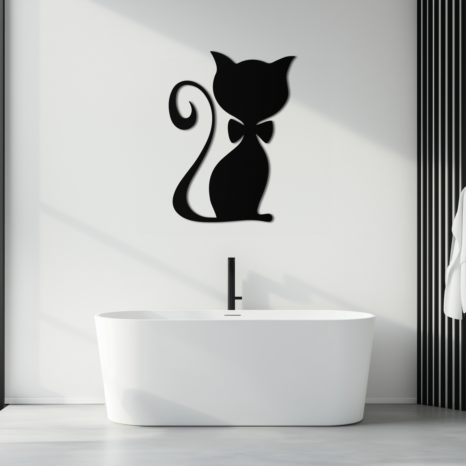 Cute Cat Metal Wall Art – Minimalist Feline Decor - KAF268 - Tampa Home & Garden Store