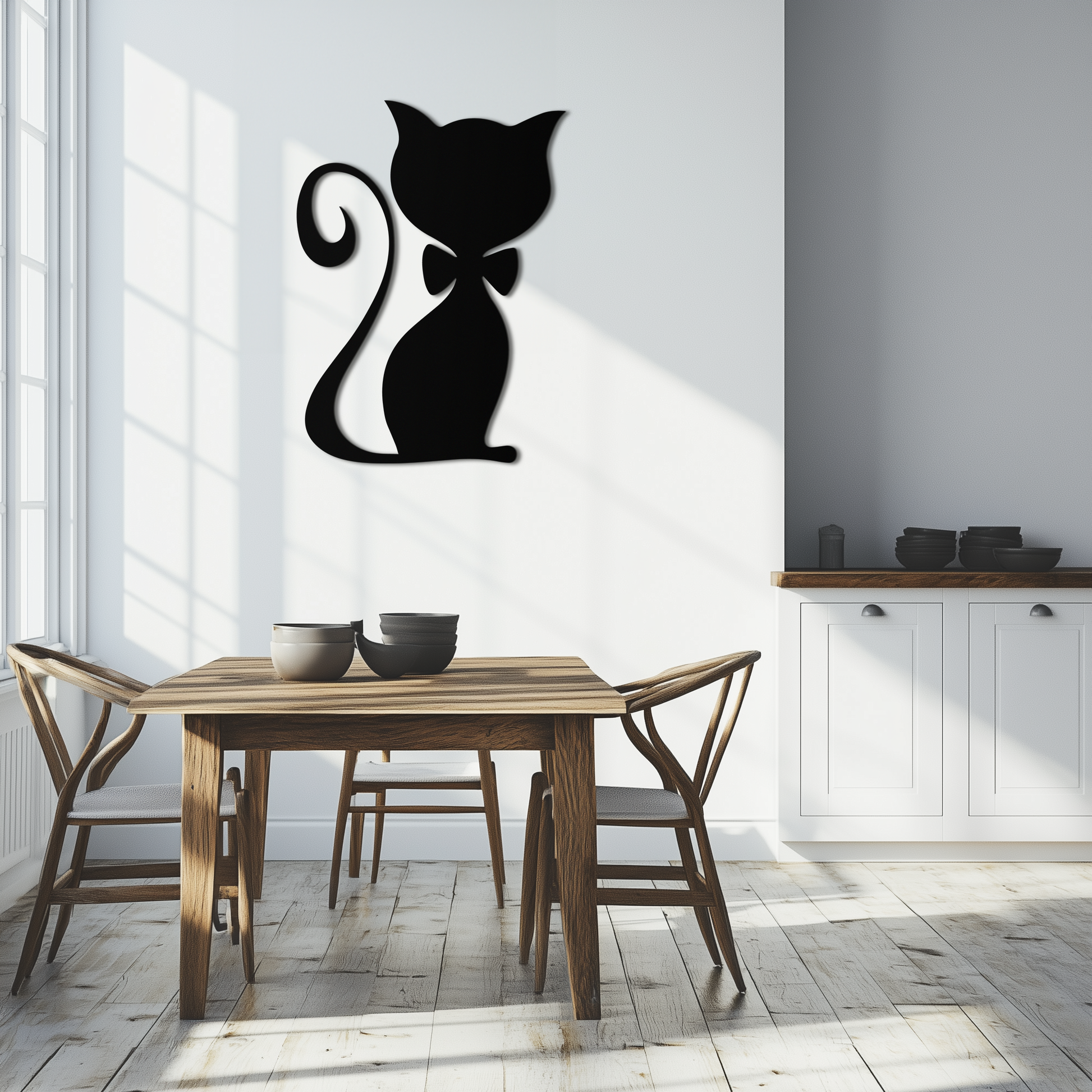 Cute Cat Metal Wall Art – Minimalist Feline Decor - KAF268 - Tampa Home & Garden Store
