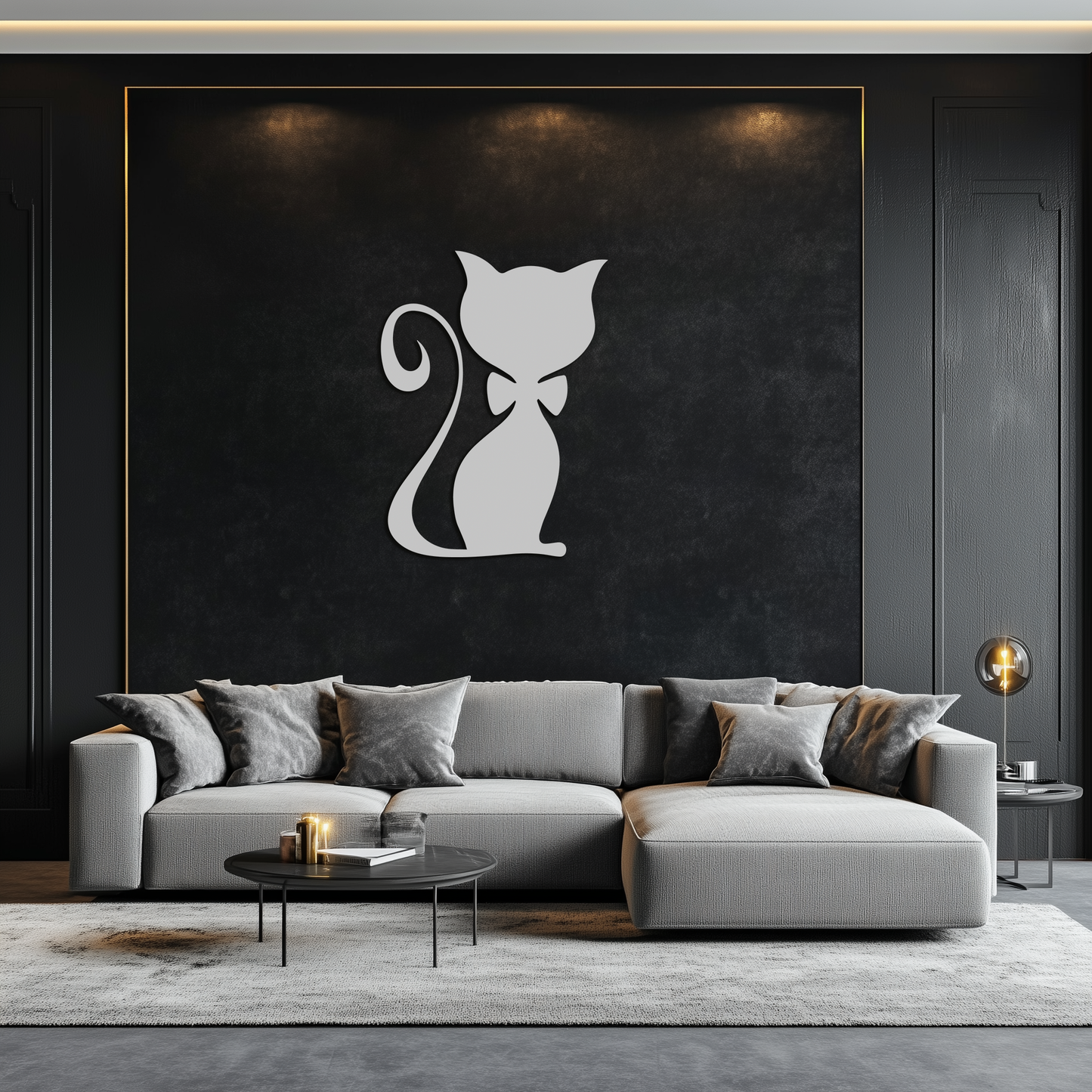 Cute Cat Metal Wall Art – Minimalist Feline Decor - KAF268 - Tampa Home & Garden Store