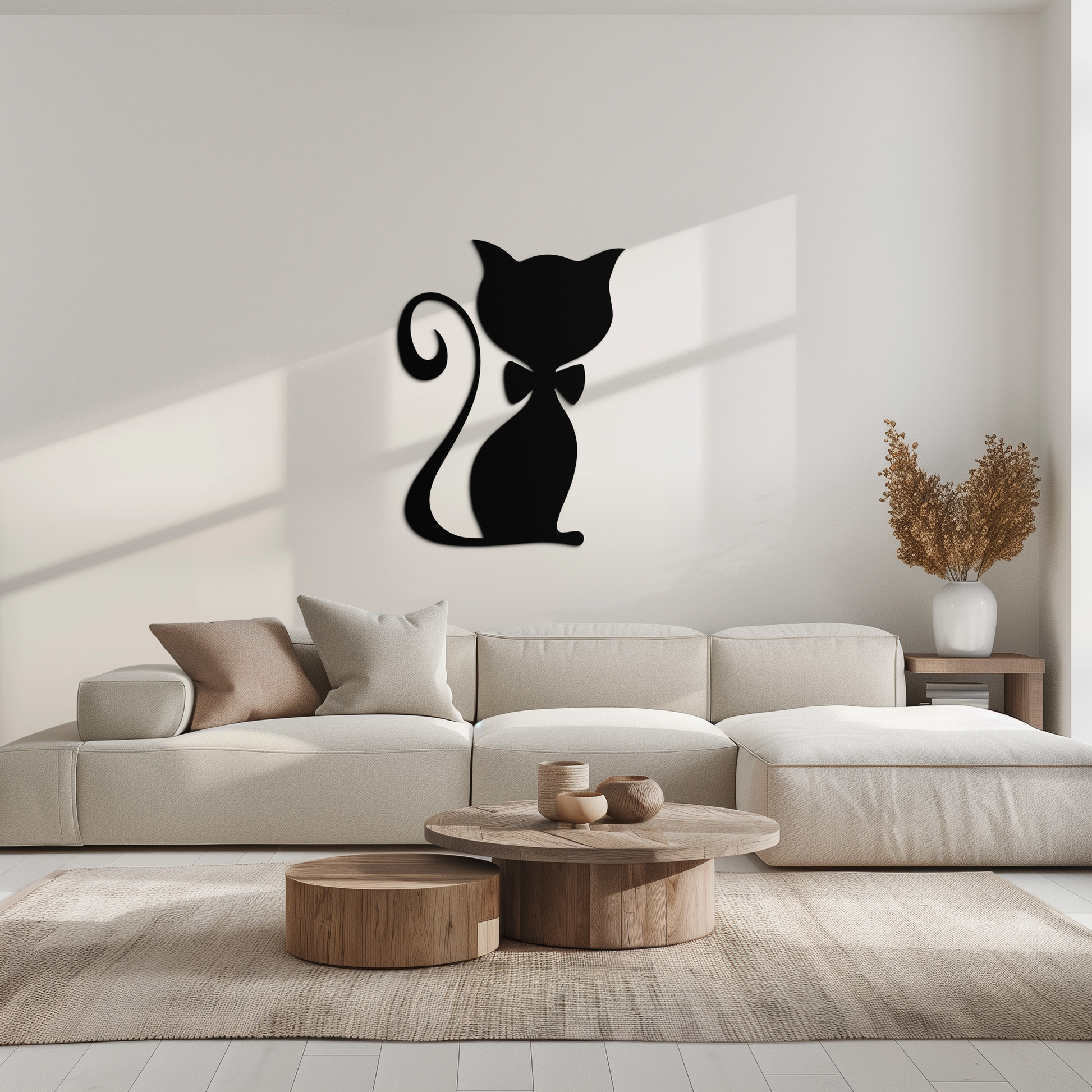 Cute Cat Metal Wall Art – Minimalist Feline Decor - KAF268 - Tampa Home & Garden Store