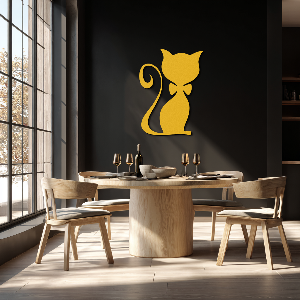 Cute Cat Metal Wall Art – Minimalist Feline Decor - KAF268 - Tampa Home & Garden Store