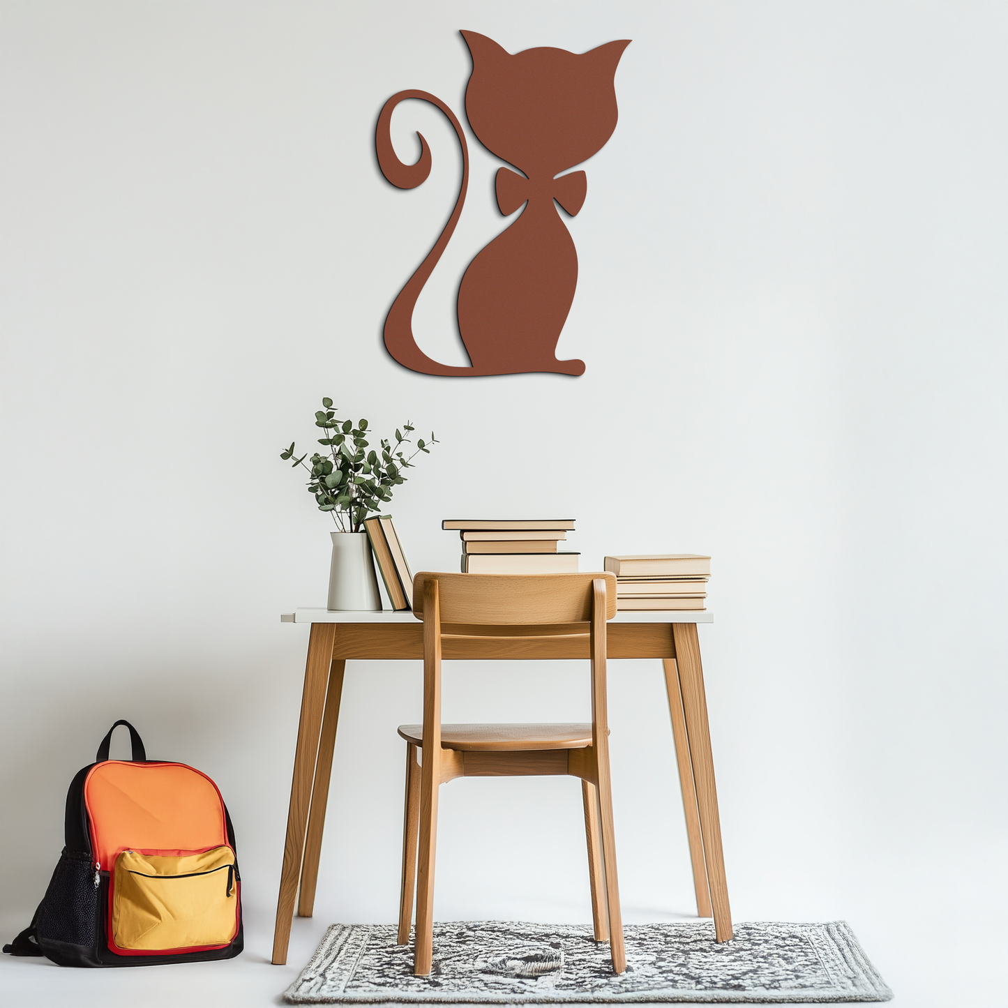 Cute Cat Metal Wall Art – Minimalist Feline Decor - KAF268 - Tampa Home & Garden Store