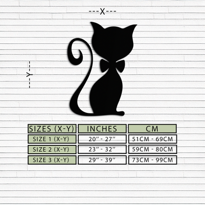 Cute Cat Metal Wall Art – Minimalist Feline Decor - KAF268 - Tampa Home & Garden Store
