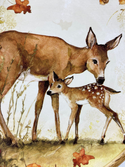 Cute Deer Mom and Baby Dinner or Serving Plate. Whimsical Plate. Kid at Heart or Grandparents' Gift for Grandkids. Fall Celebration. - Tampa Home & Garden Store