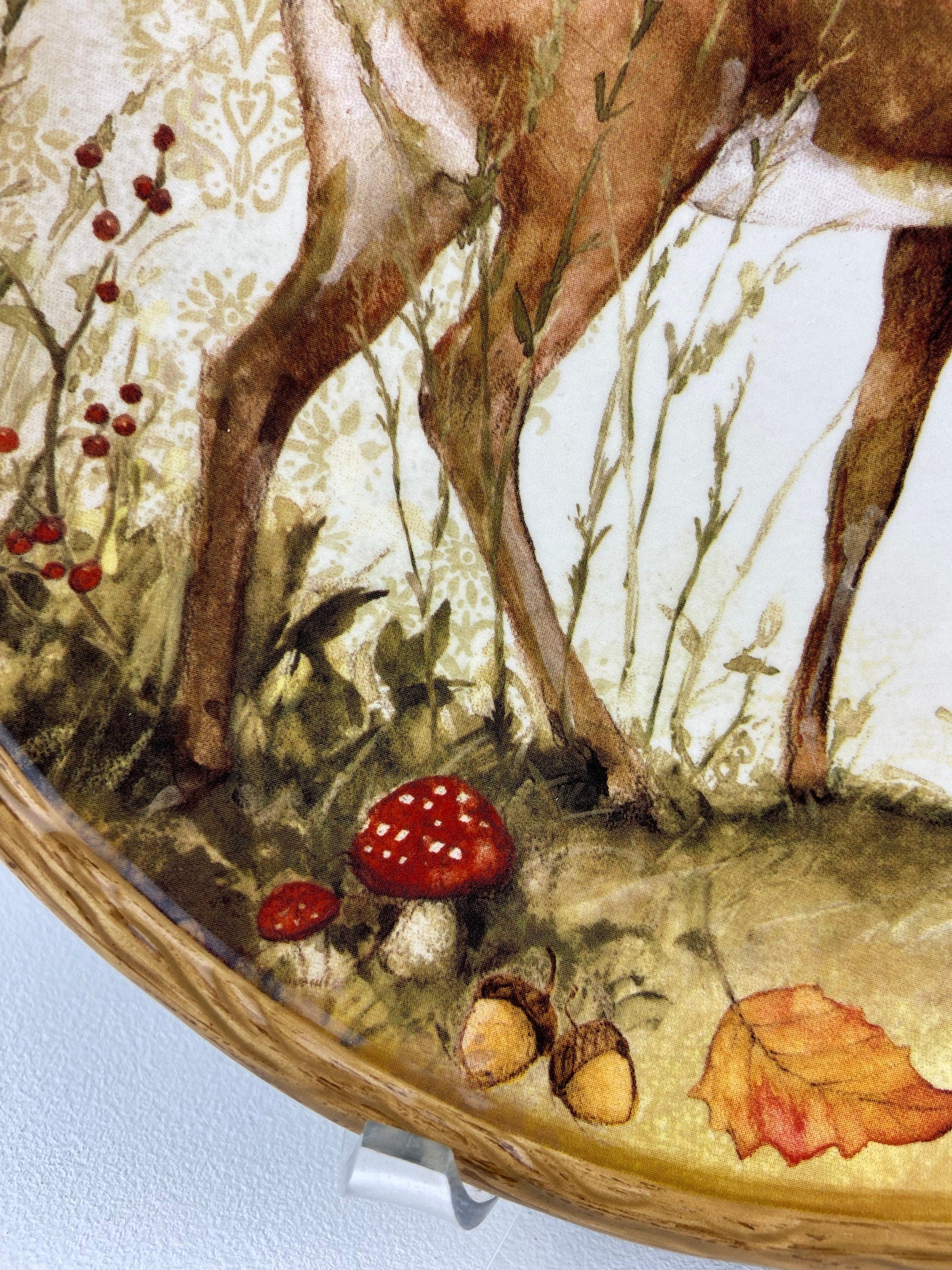 Cute Deer Mom and Baby Dinner or Serving Plate. Whimsical Plate. Kid at Heart or Grandparents' Gift for Grandkids. Fall Celebration. - Tampa Home & Garden Store