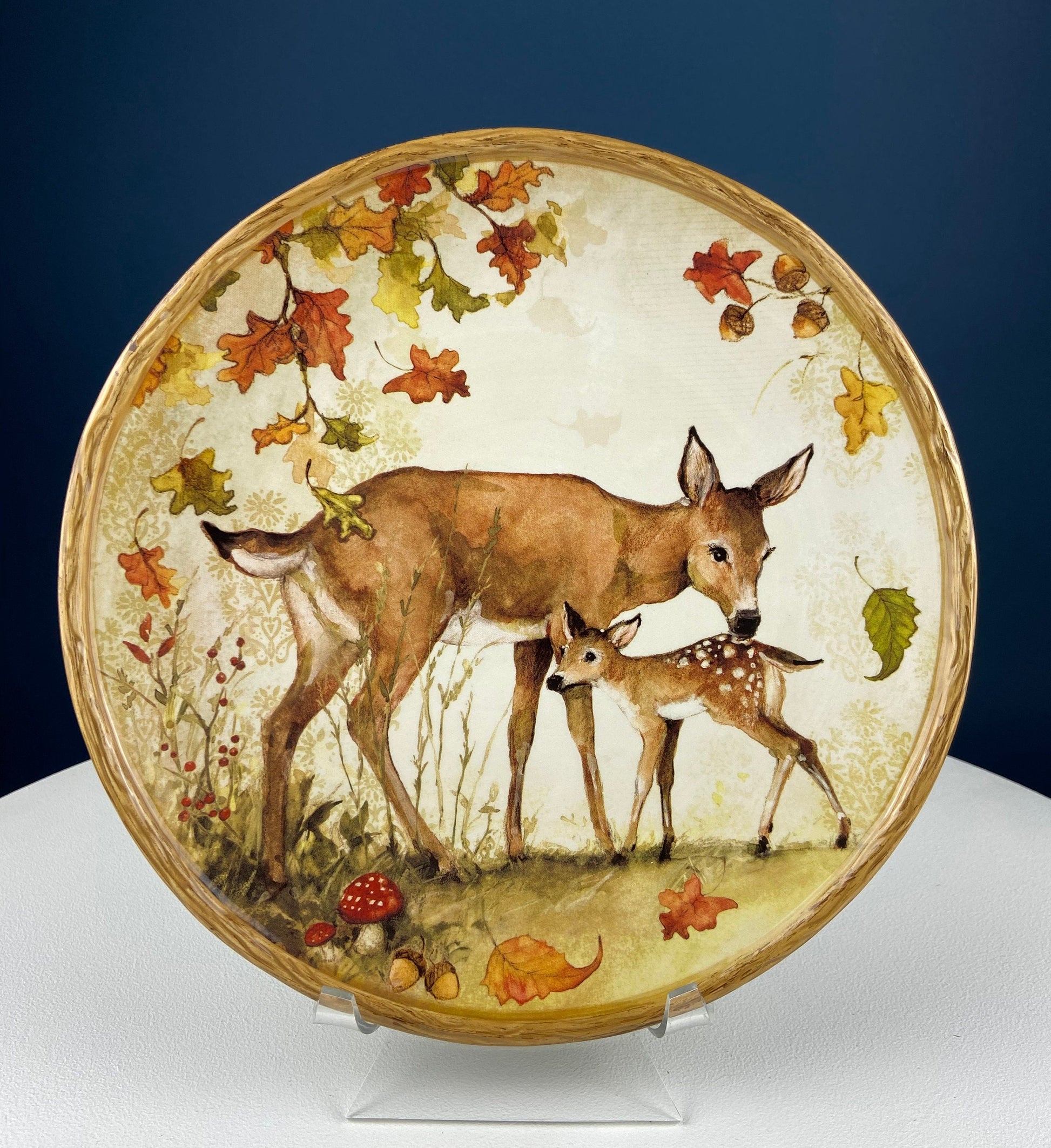 Cute Foxes Dinner Plate. Fox Mom with Her Pup. Whimsical Fall Themed Plate. Kid at Heart or Grandparents' Gift for Grandkids. Gift for Mom. - Tampa Home & Garden Store