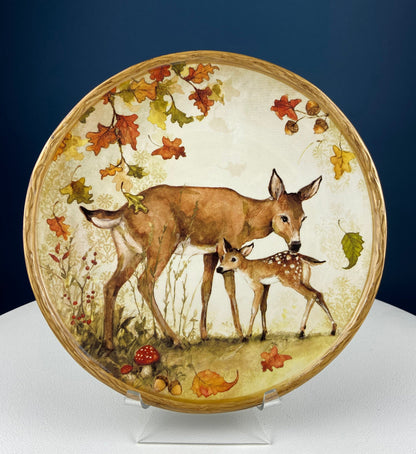 Cute Foxes Dinner Plate. Fox Mom with Her Pup. Whimsical Fall Themed Plate. Kid at Heart or Grandparents' Gift for Grandkids. Gift for Mom. - Tampa Home & Garden Store