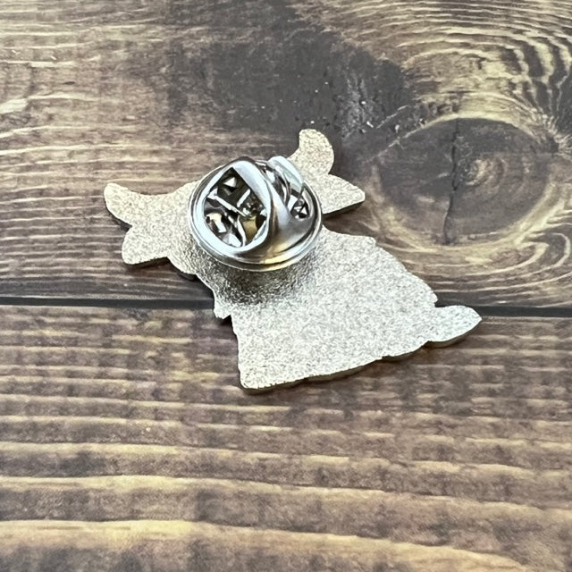 Cute Highland Coo Small Enamel Coated Metal Pins - Tampa Home & Garden Store