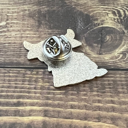 Cute Highland Coo Small Enamel Coated Metal Pins - Tampa Home & Garden Store