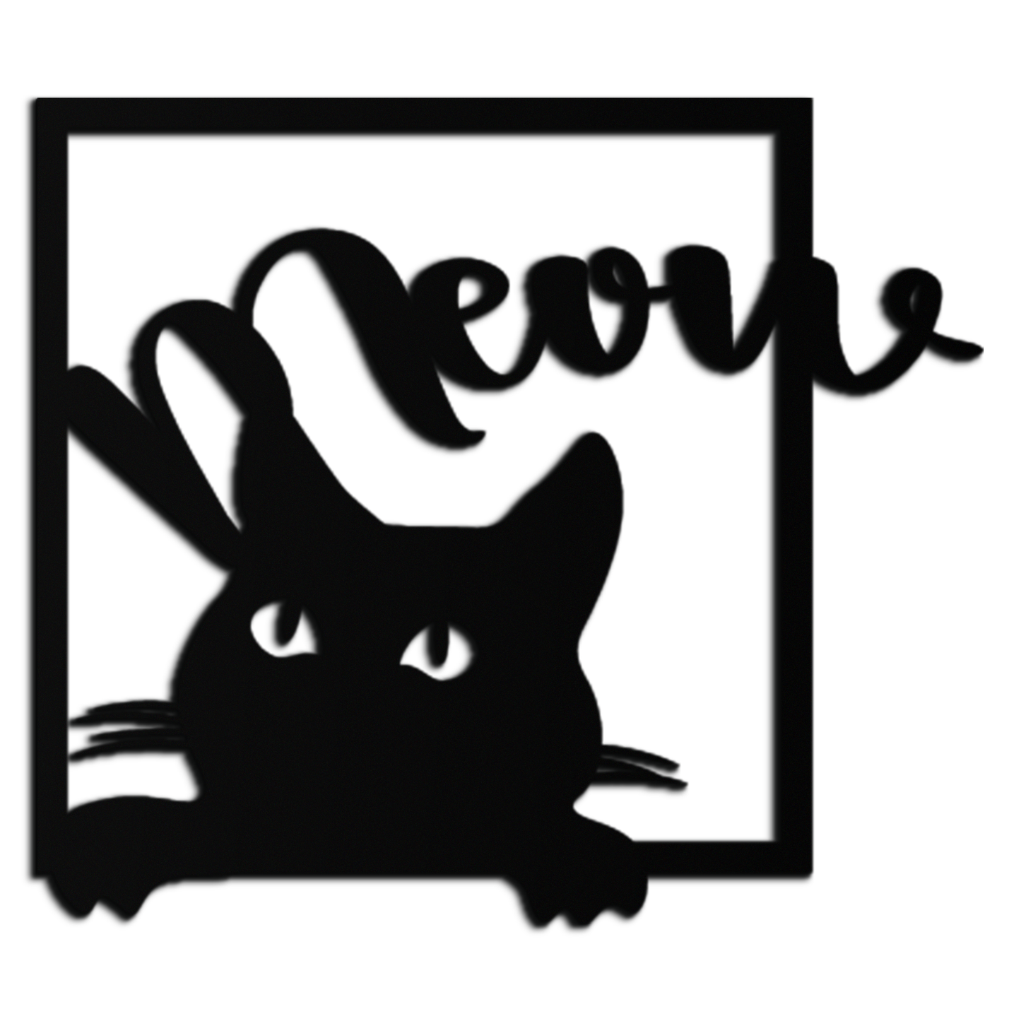 Cute Peeking Cat "Meow" Metal Wall Art – Playful Black Cat Silhouette Steel Decor for Pet Lovers and Home Interiors- KAF425 - Tampa Home & Garden Store