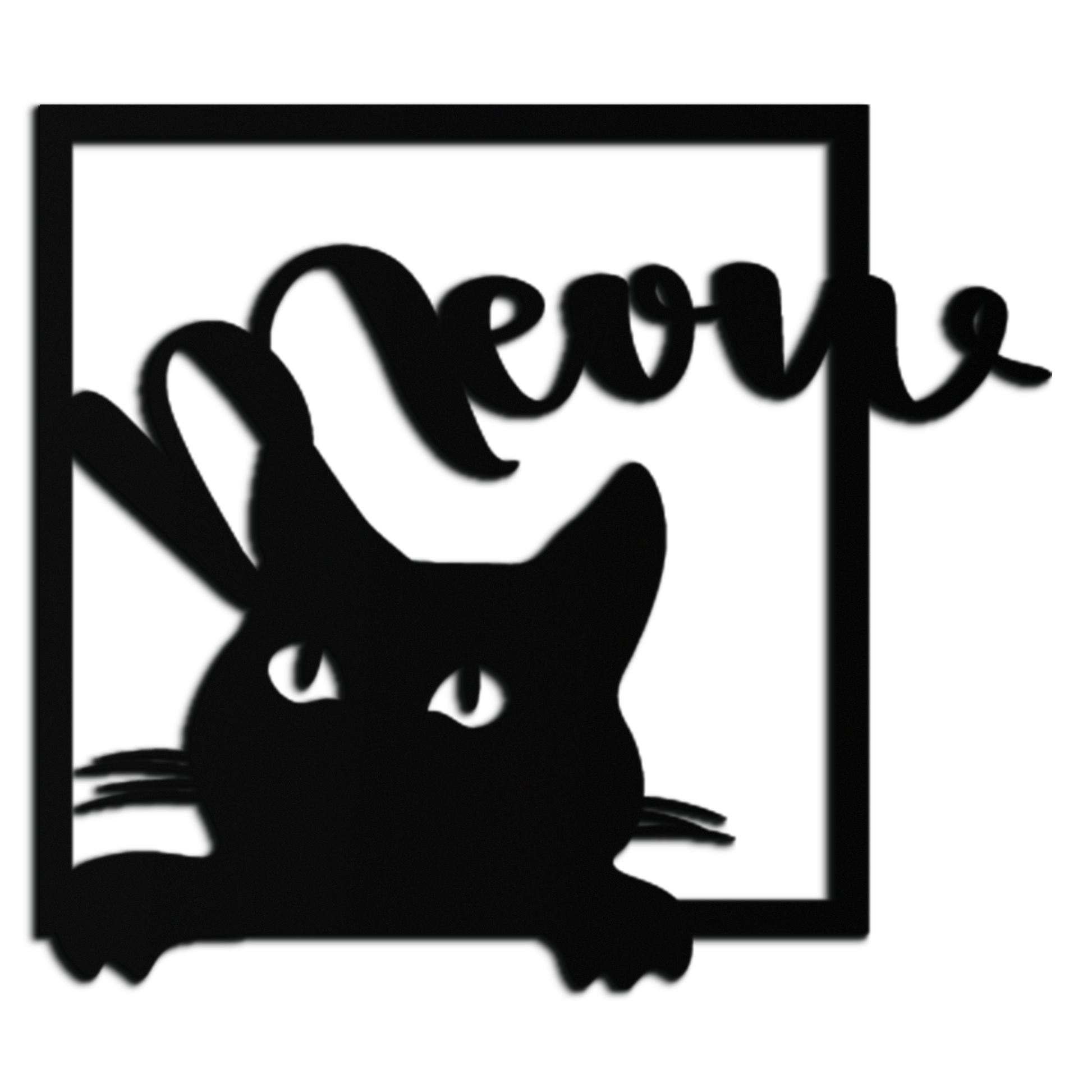 Cute Peeking Cat "Meow" Metal Wall Art – Playful Black Cat Silhouette Steel Decor for Pet Lovers and Home Interiors- KAF425 - Tampa Home & Garden Store