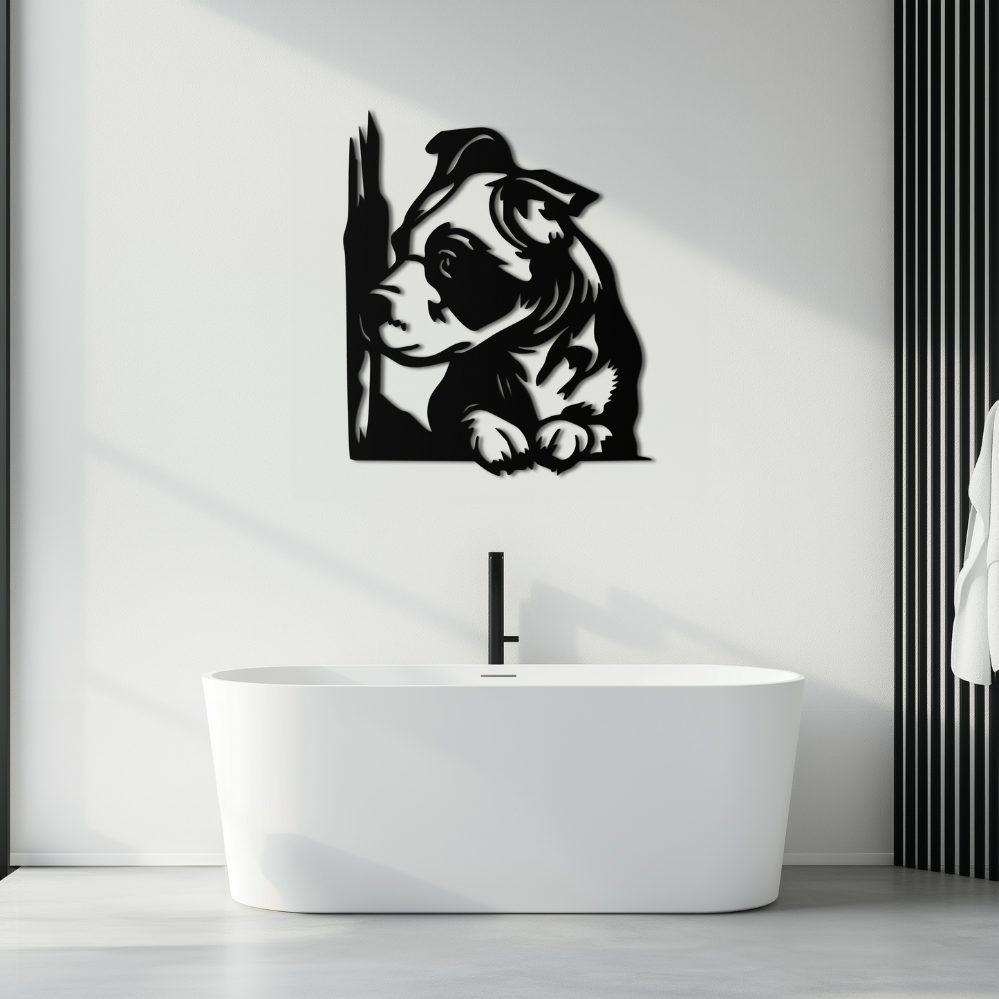 Cute Puppy Peeking Silhouette Metal Wall Art – Adorable Dog Decor for Pet Lovers- KAF685 - Tampa Home & Garden Store