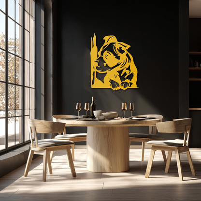 Cute Puppy Peeking Silhouette Metal Wall Art – Adorable Dog Decor for Pet Lovers- KAF685 - Tampa Home & Garden Store