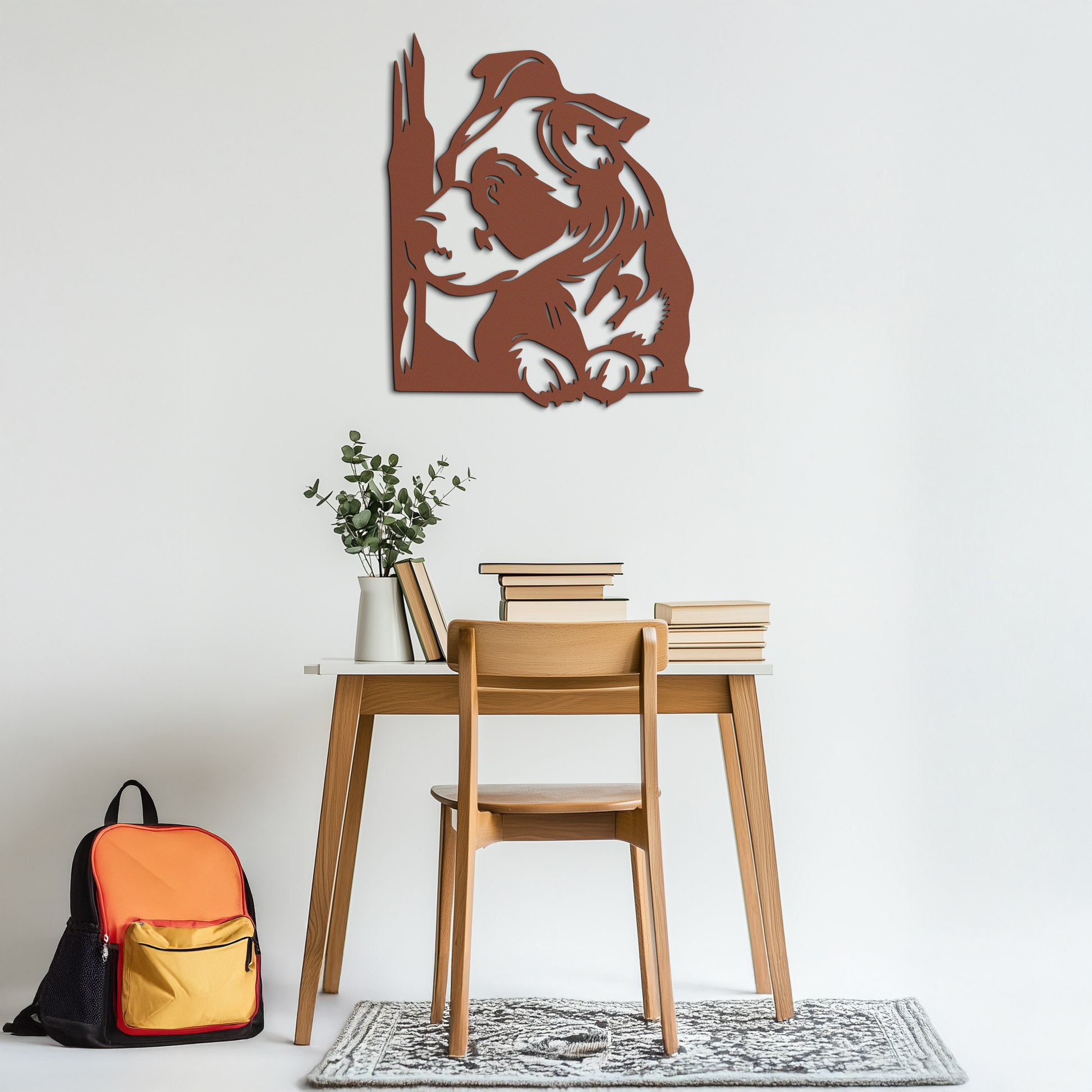 Cute Puppy Peeking Silhouette Metal Wall Art – Adorable Dog Decor for Pet Lovers- KAF685 - Tampa Home & Garden Store