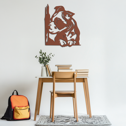 Cute Puppy Peeking Silhouette Metal Wall Art – Adorable Dog Decor for Pet Lovers- KAF685 - Tampa Home & Garden Store