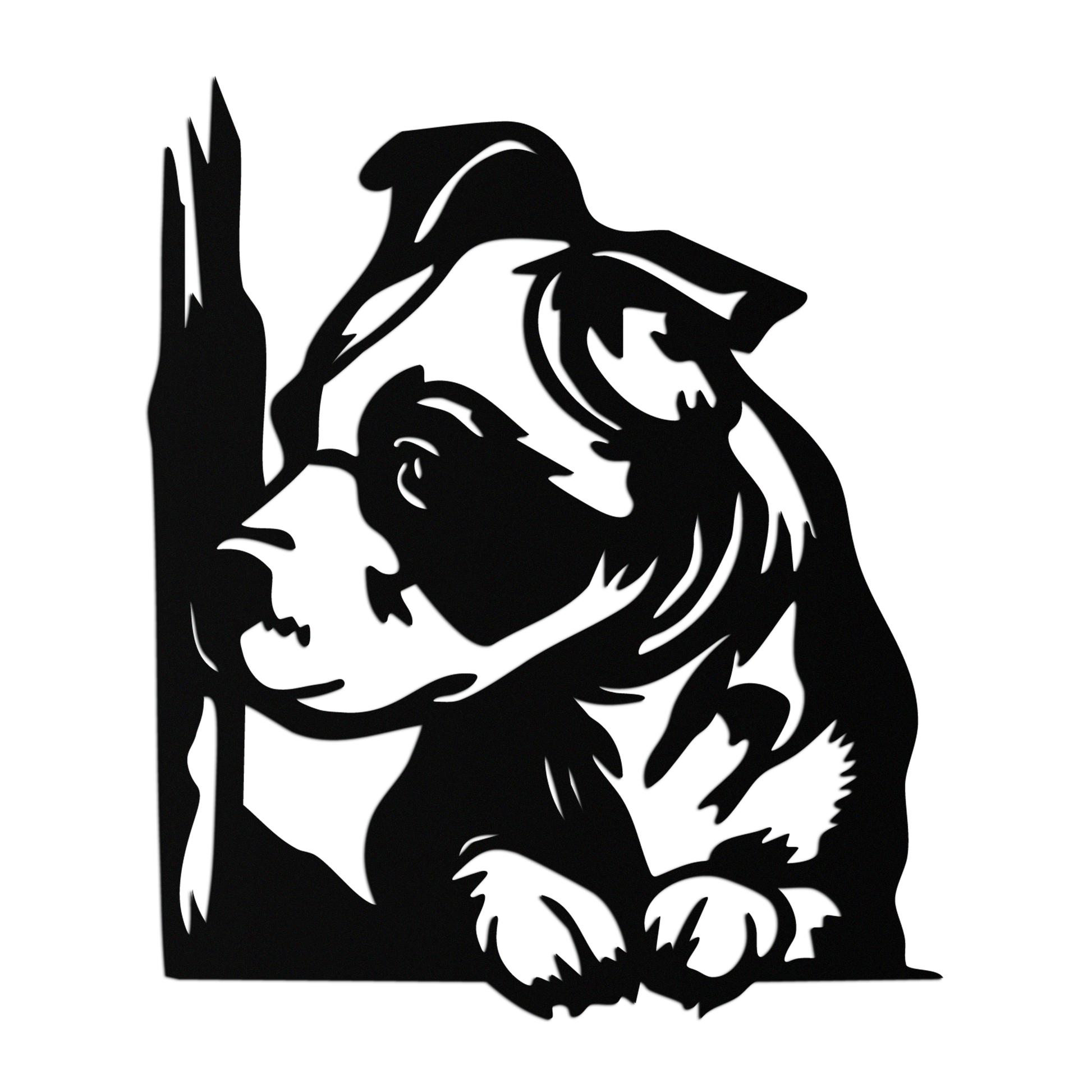 Cute Puppy Peeking Silhouette Metal Wall Art – Adorable Dog Decor for Pet Lovers- KAF685 - Tampa Home & Garden Store