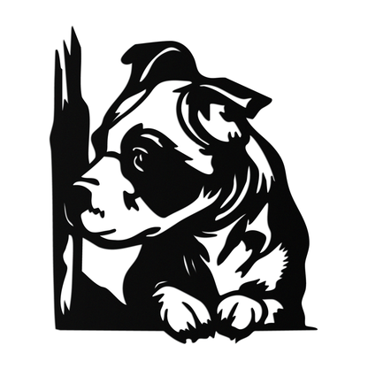 Cute Puppy Peeking Silhouette Metal Wall Art – Adorable Dog Decor for Pet Lovers- KAF685 - Tampa Home & Garden Store
