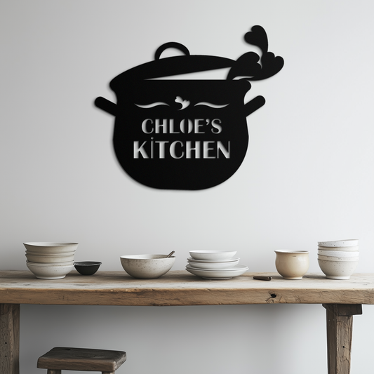 Cute Smiling Cooking Pot Metal Wall Art – Playful Kitchen Steel Decor with Heart Steam for Home and Café Interiors- KAF420 - Tampa Home & Garden Store