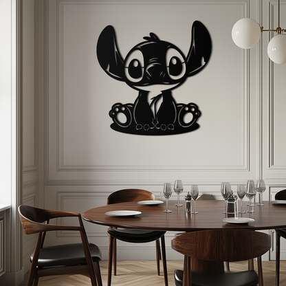 Cute Stitch Character Metal Wall Art - Adorable Cartoon Silhouette Decor- KAF572 - Tampa Home & Garden Store