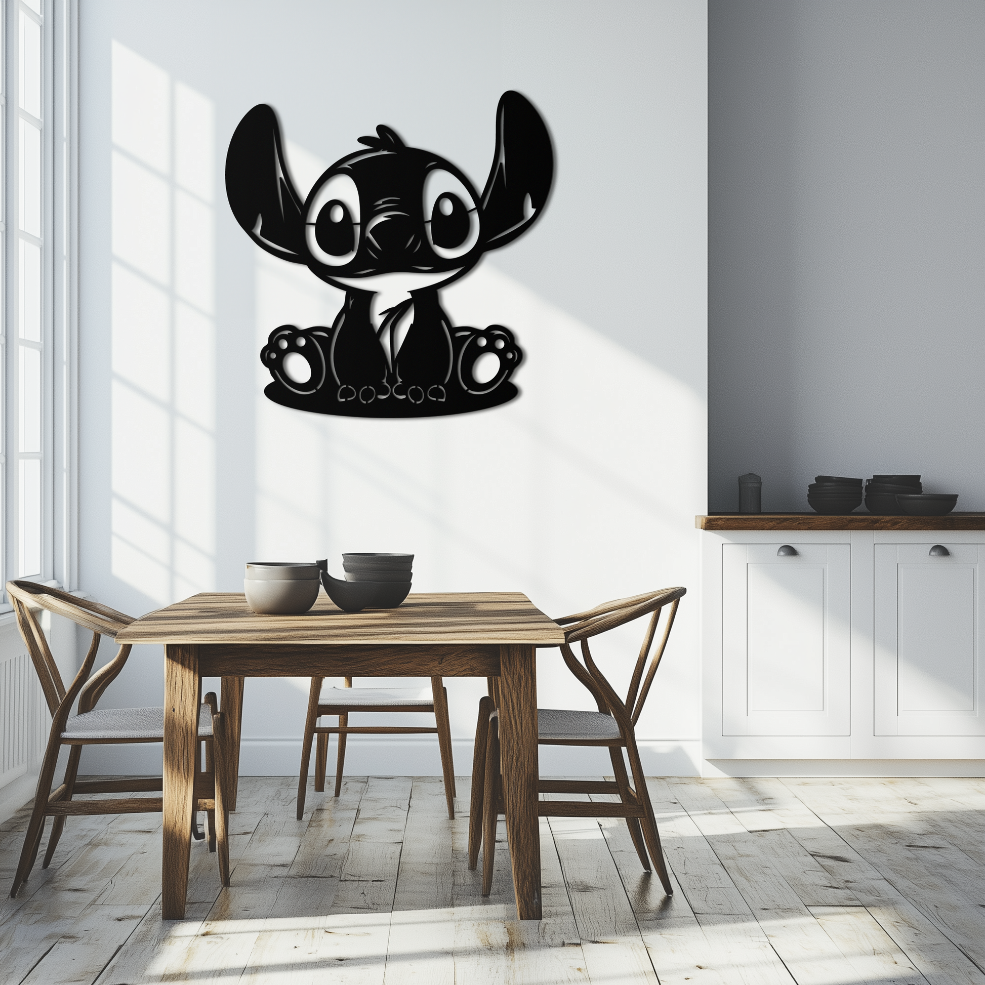Cute Stitch Character Metal Wall Art - Adorable Cartoon Silhouette Decor- KAF572 - Tampa Home & Garden Store