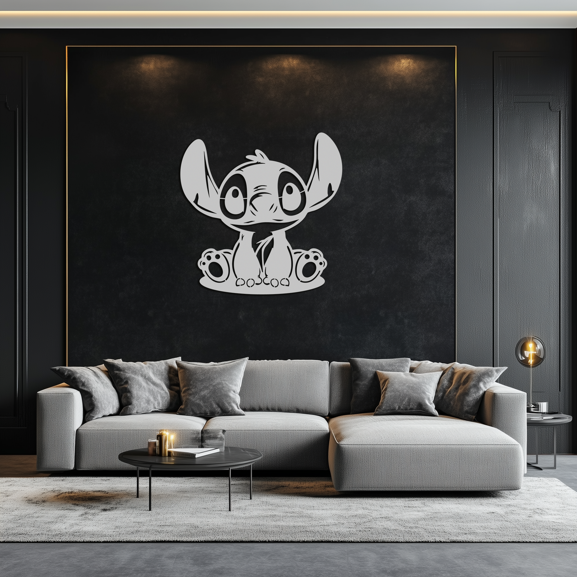 Cute Stitch Character Metal Wall Art - Adorable Cartoon Silhouette Decor- KAF572 - Tampa Home & Garden Store
