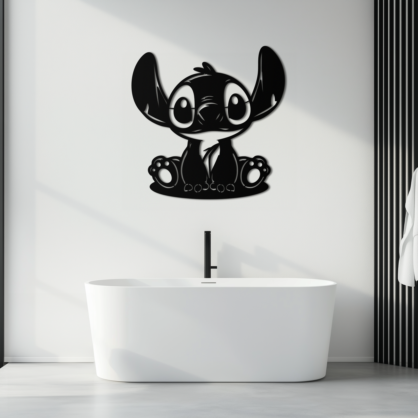 Cute Stitch Character Metal Wall Art - Adorable Cartoon Silhouette Decor- KAF572 - Tampa Home & Garden Store