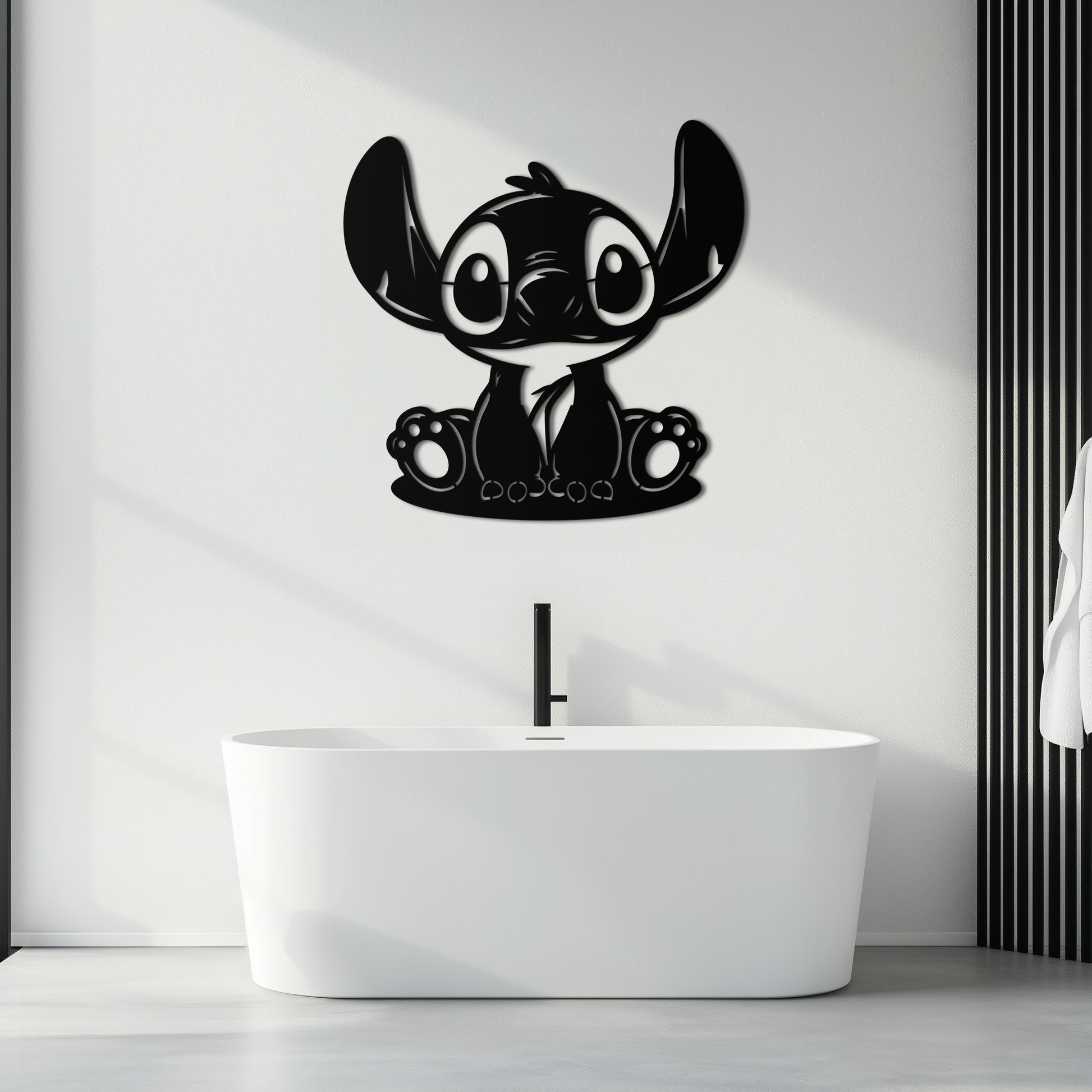 Cute Stitch Character Metal Wall Art - Adorable Cartoon Silhouette Decor- KAF572 - Tampa Home & Garden Store