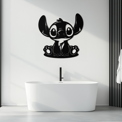Cute Stitch Character Metal Wall Art - Adorable Cartoon Silhouette Decor- KAF572 - Tampa Home & Garden Store